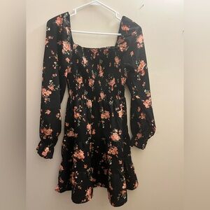 Inspired Hearts Black and Pink Floral Dress